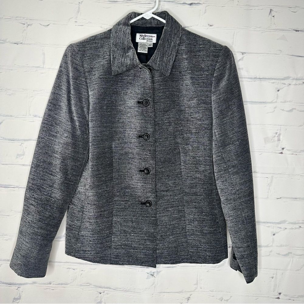 Style & Co size 6 petite silver blazer
